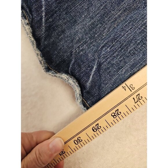 Hollister Skinny Jeans Men's 28x30 Blue Straight Button Fly Dark Wash Distressed - Picture 2 of 7